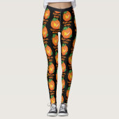 Halloween Leggings Custom Lachen Pompoen (Voorkant)
