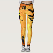 Halloween Leggings Heksenvleermuizen Spinnen Oh mi (Voorkant)
