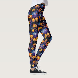 Halloween Leggings Jack-O-Lantern Oranje pompoenen