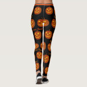 Halloween Leggings Jack-O-Lantern Oranje pompoenen (Achterkant)
