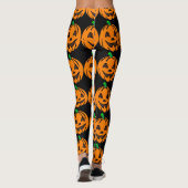 Halloween Leggings Jack-O-Lantern Oranje pompoenen (Achterkant)