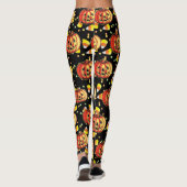 Halloween Leggings Jack-O-Lantern Oranje pompoenen (Achterkant)
