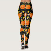 Halloween Leggings Jack-O-Lantern Oranje pompoenen (Achterkant)