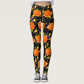 Halloween Leggings Jack-O-Lantern Oranje pompoenen (Voorkant)