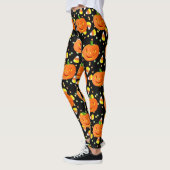 Halloween Leggings Jack-O-Lantern Oranje pompoenen (Links)