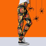 Halloween Leggings Jack-O-Lantern Oranje pompoenen<br><div class="desc">Over de gelukkige Jack-O-Lantern</div>