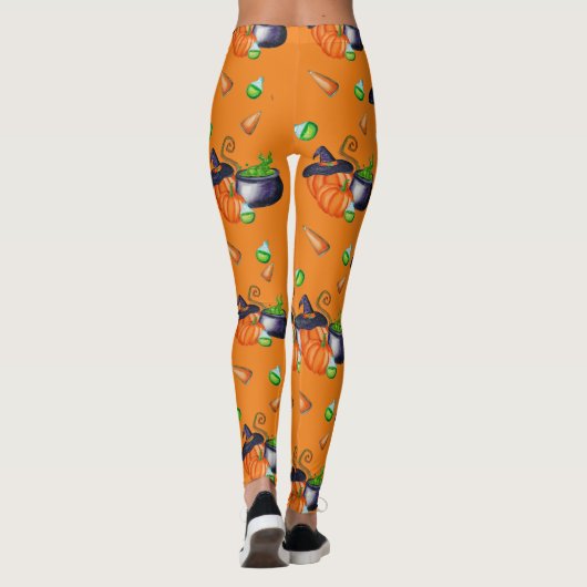 Halloween Leggings | Leggings Petten Halloween Wit (Achterkant)