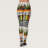 Halloween Leggings - Slijpstrips of Skulls, Spider (Achterkant)
