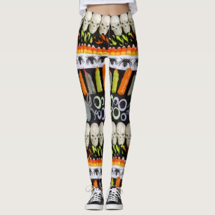 Halloween Leggings - Slijpstrips of Skulls, Spider