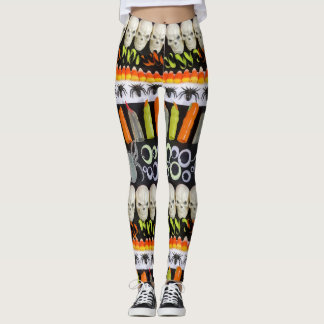 Halloween Leggings - Slijpstrips of Skulls, Spider