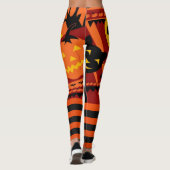 Halloween Leggings Zwarte Cat pompoenbroek (Achterkant)