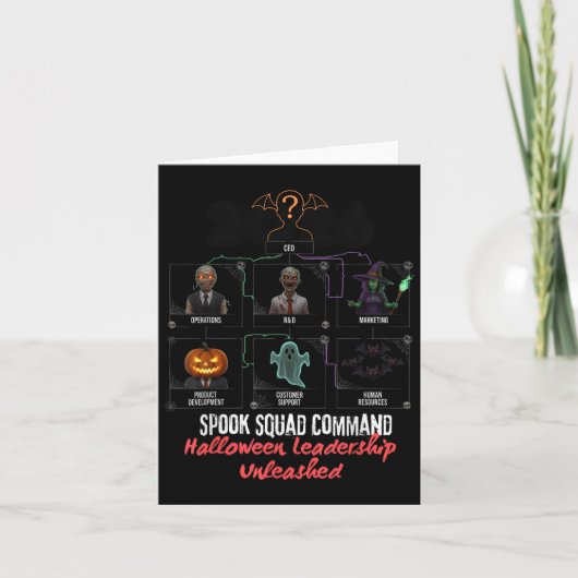 Halloween leiderschap Spooky Squad Commando Funny Kaart (Voorkant)