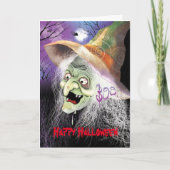 Halloween, lelijk, eng, heks kaart (Voorkant)