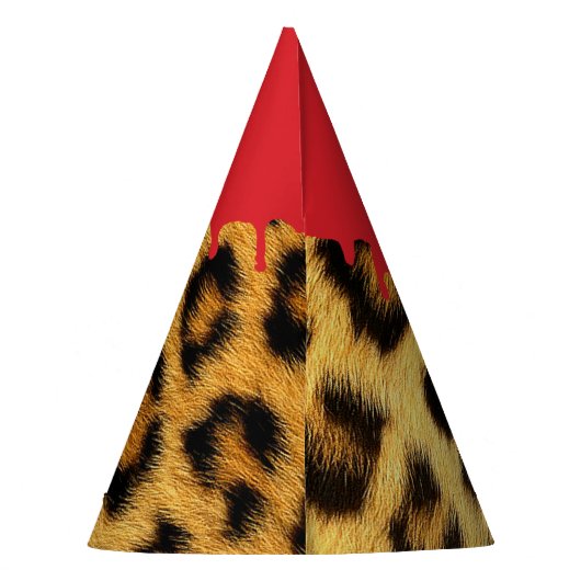 Halloween Leopard Fur - Gory Dripping Blood Bite Feesthoedjes (Achterkant)