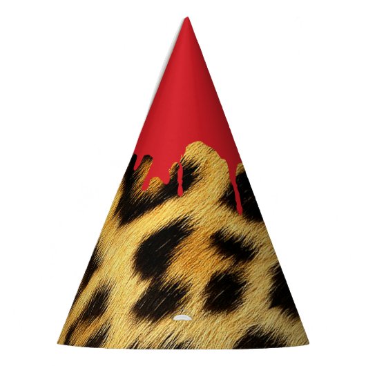 Halloween Leopard Fur - Gory Dripping Blood Bite Feesthoedjes (Links)