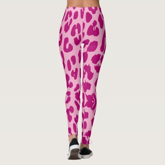 Halloween Leopard Print Donker & Lichtroze Leggings (Achterkant)