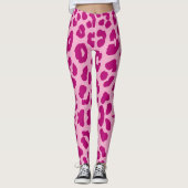 Halloween Leopard Print Donker & Lichtroze Leggings (Voorkant)