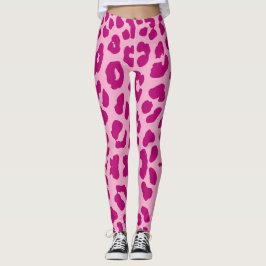 Halloween Leopard Print Donker & Lichtroze Leggings