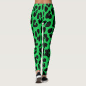 Halloween Leopard Print Zwart & Groen Leggings (Achterkant)