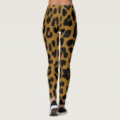 Halloween Leopard Print Zwart & Lichtbruin Leggings (Achterkant)