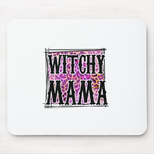 Halloween Leopard Witchy Mama Birthday Muismat (Voorkant)