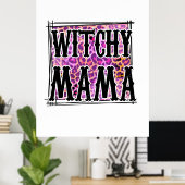 Halloween Leopard Witchy Mama Birthday Poster (Thuiskantoor)