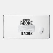 Halloween Leraar Bezem Gebroken Vintage Pompoen De Bureaumat (Keyboard & Muis)