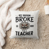 Halloween Leraar Bezem Gebroken Vintage Pompoen De Kussen (Deken)