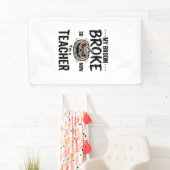 Halloween Leraar Bezem Gebroken Vintage Pompoen De Spandoek (Insitu)