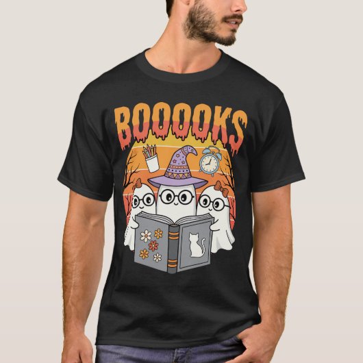 Halloween Leraar BOOOOOKS Spook Lezen T-shirt (Voorkant)