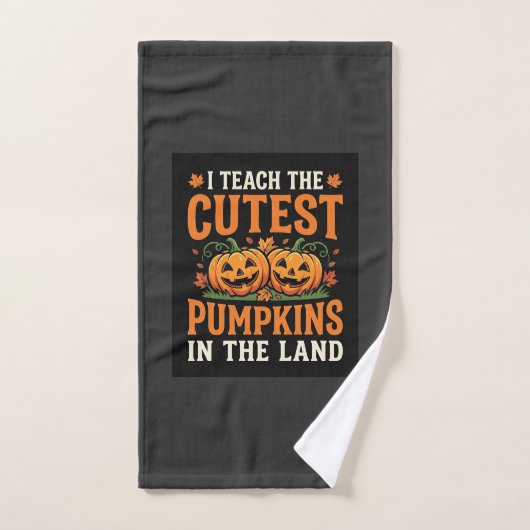 Halloween Leraar Cute Pompoenen Ontwerp_1 Handdoek (Handdoek)