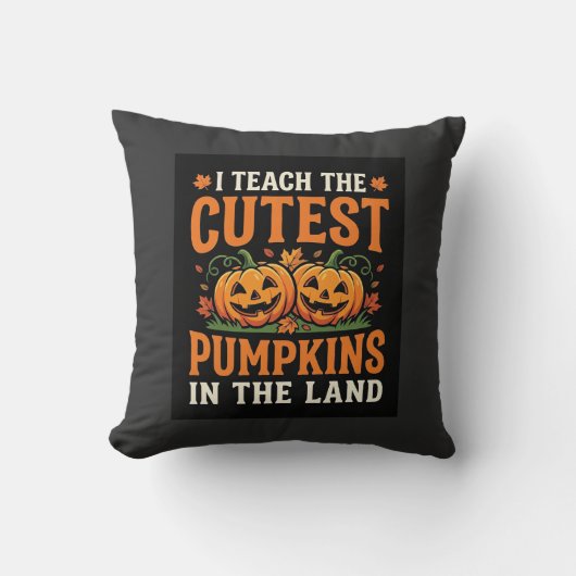 Halloween Leraar Cute Pompoenen Ontwerp_1 Kussen (Voorkant)