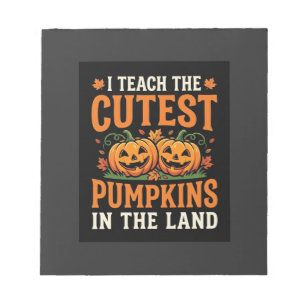 Halloween Leraar Cute Pompoenen Ontwerp_1 Notitieblok