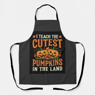 Halloween Leraar Cute Pompoenen Ontwerp_1 Schort