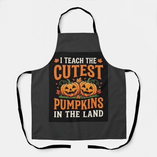 Halloween Leraar Cute Pompoenen Ontwerp_1 Schort (Voorkant)