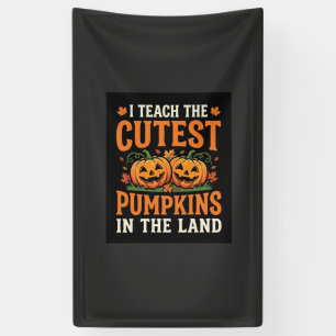 Halloween Leraar Cute Pompoenen Ontwerp_1 Spandoek