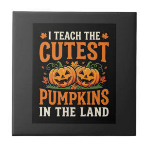 Halloween Leraar Cute Pompoenen Ontwerp_1 Tegeltje