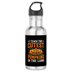 Halloween Leraar Cute Pompoenen Ontwerp_1 Waterfles