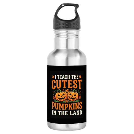 Halloween Leraar Cute Pompoenen Ontwerp_1 Waterfles (Voorkant)