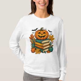 Halloween Leraar Feestelijke Boek Thema T-shirt