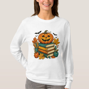 Halloween Leraar Feestelijke Boek Thema T-shirt