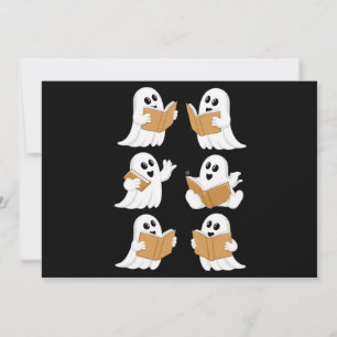Halloween Leraar Geest Leest Boeken Bibliothecaris Kaart