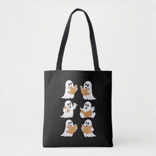 Halloween Leraar Geest Leest Boeken Bibliothecaris Tote Bag