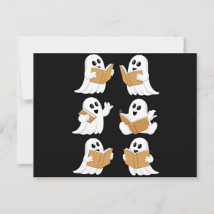 Halloween leraar geest lezen boeken bibliothecaris briefkaart