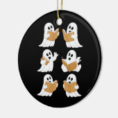 Halloween leraar geest lezen boeken bibliothecaris keramisch ornament (Links)