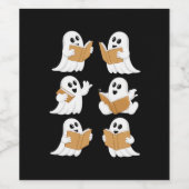 Halloween leraar geest lezen boeken bibliothecaris wijn etiket (Enkel label)