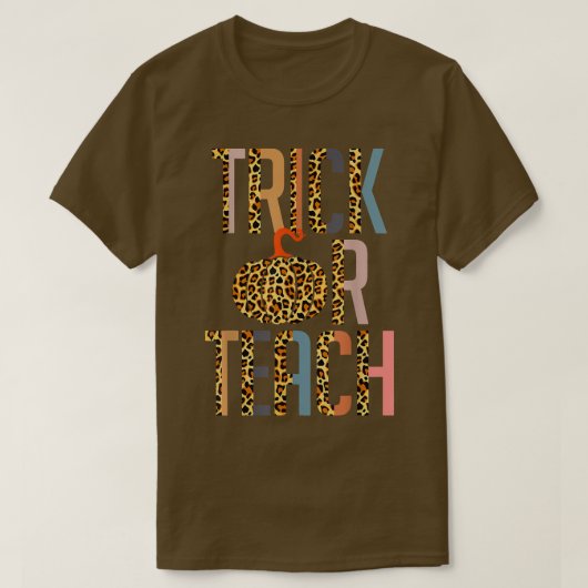 Halloween leraar Gift Trick of Teach Leopard Pump T-shirt (Design voorkant)