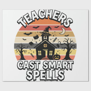 Halloween Leraar Griezelige Slimheid Cadeaupapier
