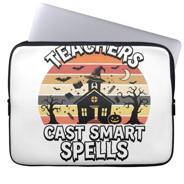 Halloween Leraar Griezelige Slimheid Laptop Sleeve (Voorkant)