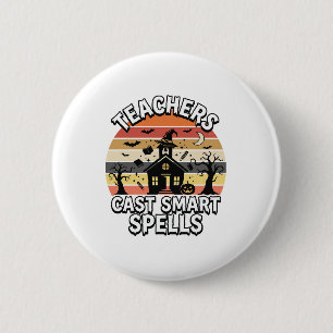 Halloween Leraar Griezelige Slimheid Ronde Button 5,7 Cm